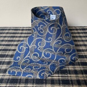 Vtg GEORGIO ARMANI Men's Blue & Gold Tie Cravatte Made in Italy 100% Silk  #573